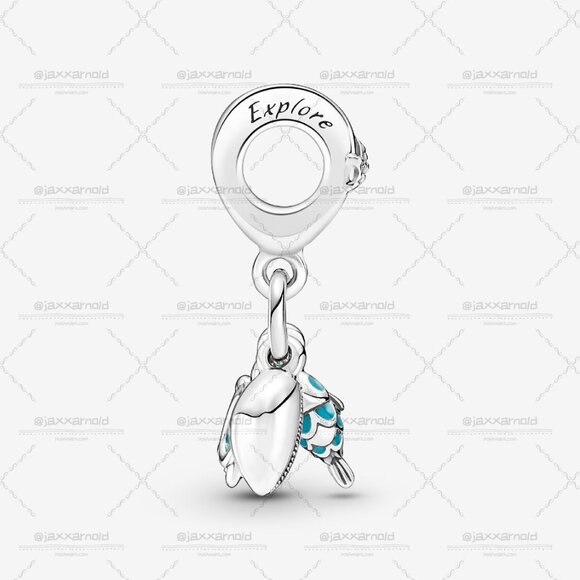 Pandora Fish, Sea Turtle & Conch Triple Dangle Charm - Picture 4 of 6